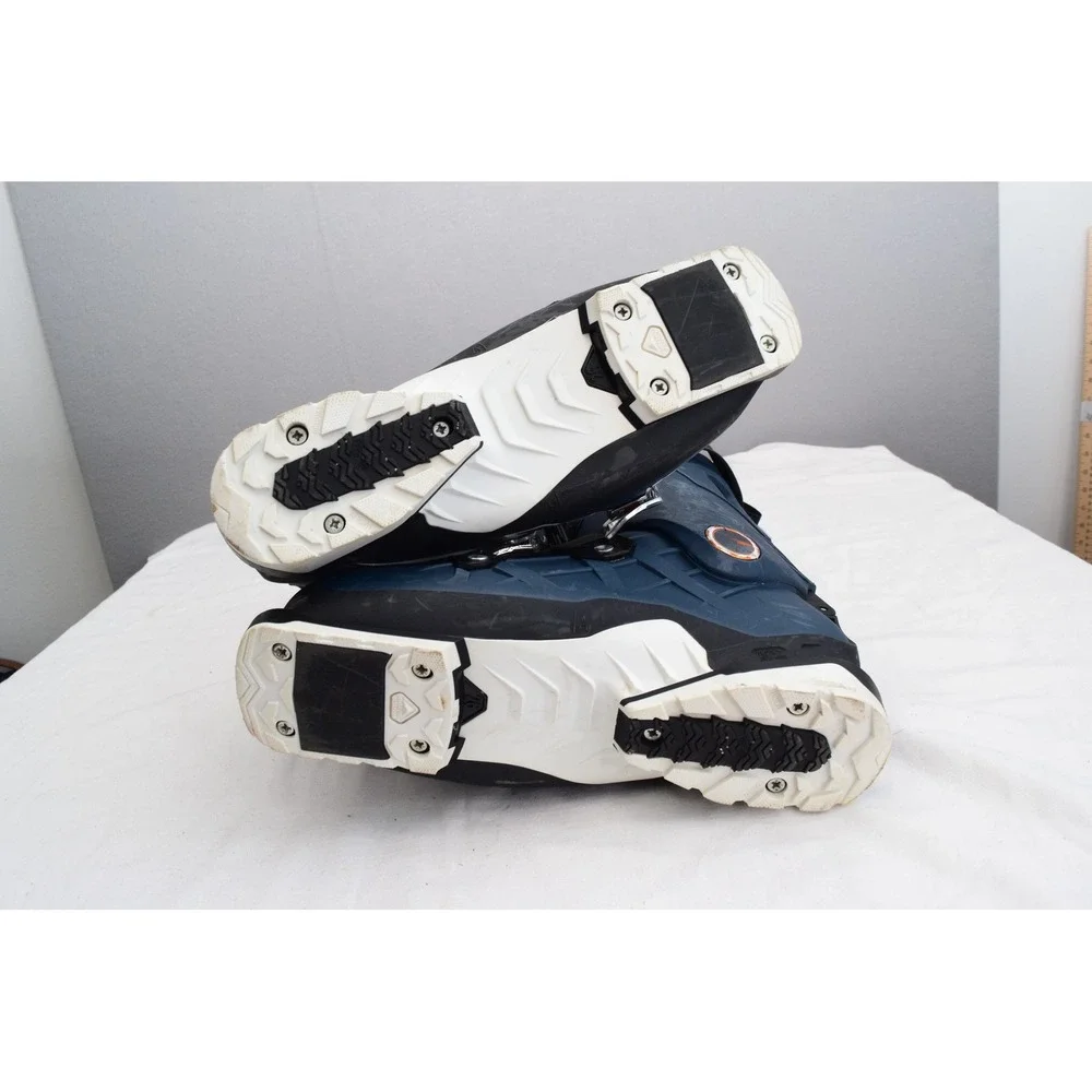Salomon QST Pro 120 Ski Boots 26.5 Blue Orange Custom Shell Alpine Mens Touring